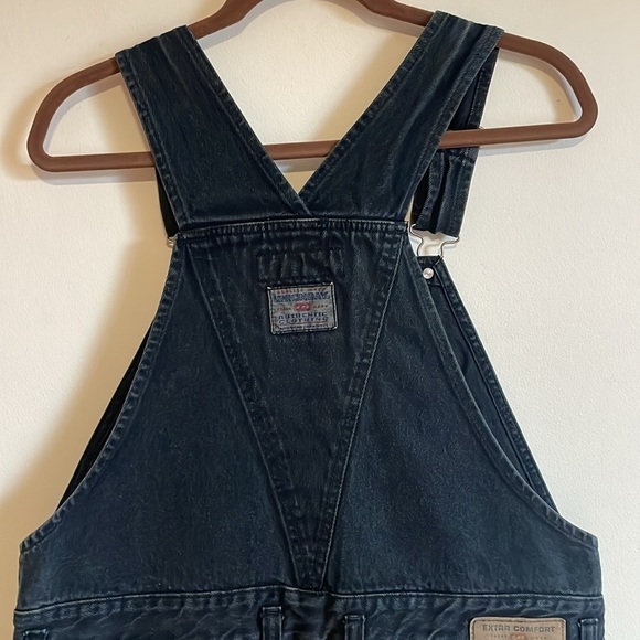 VTG Y2K Union Bay Denim Overalls Large Black Faded 90s 00s Jumper Cottagecore - Picture 8 of 16